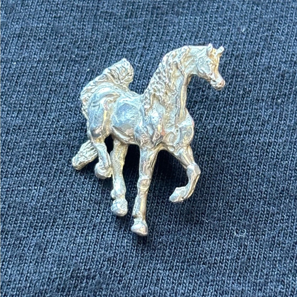 925 Sterling Silver Pendant Horse Charm Vintage Detailed Cowgirl Equestrian